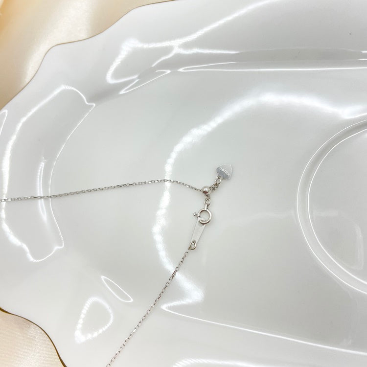 K18WG ネックレス 2連 ダイヤ CJ0073