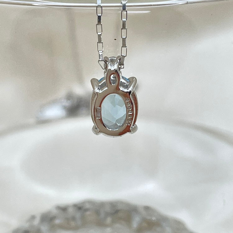 K18WG ネックレス アクワマリン CJ0103