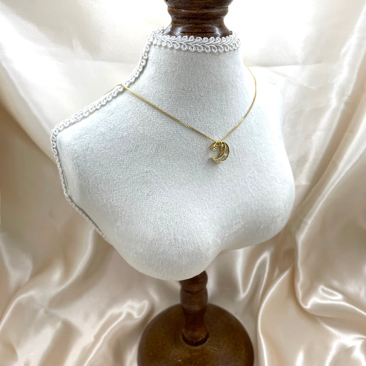 K18 ネックレス ダイヤ 月 CJ0131