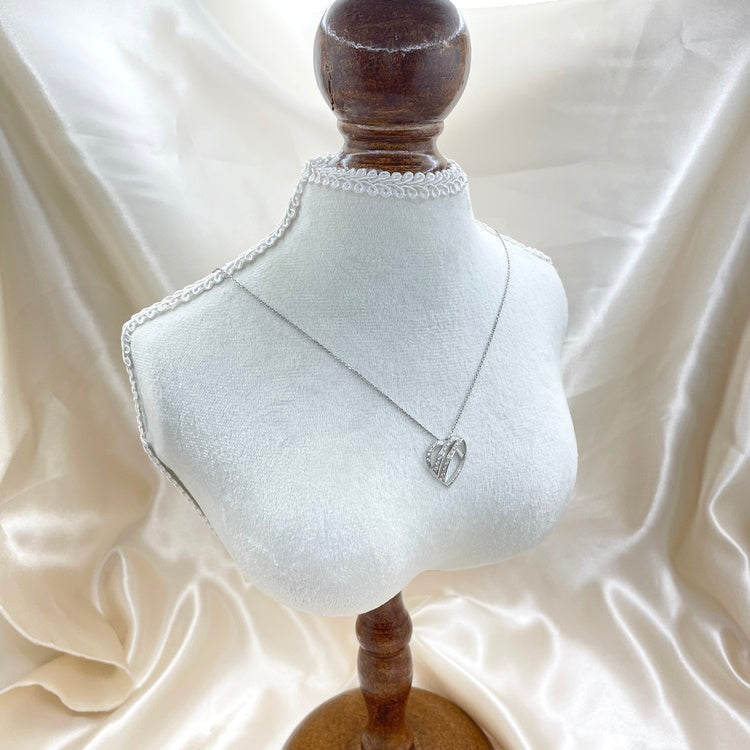 K18WG ネックレス ダイヤ ハート CJ0173