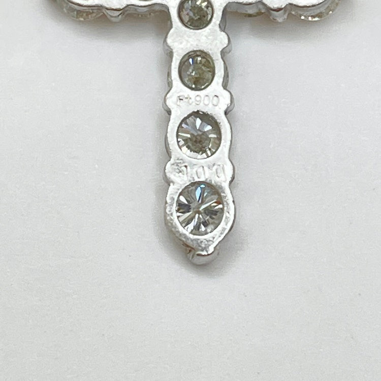 Pt ネックレス ダイヤ クロス CJ0186