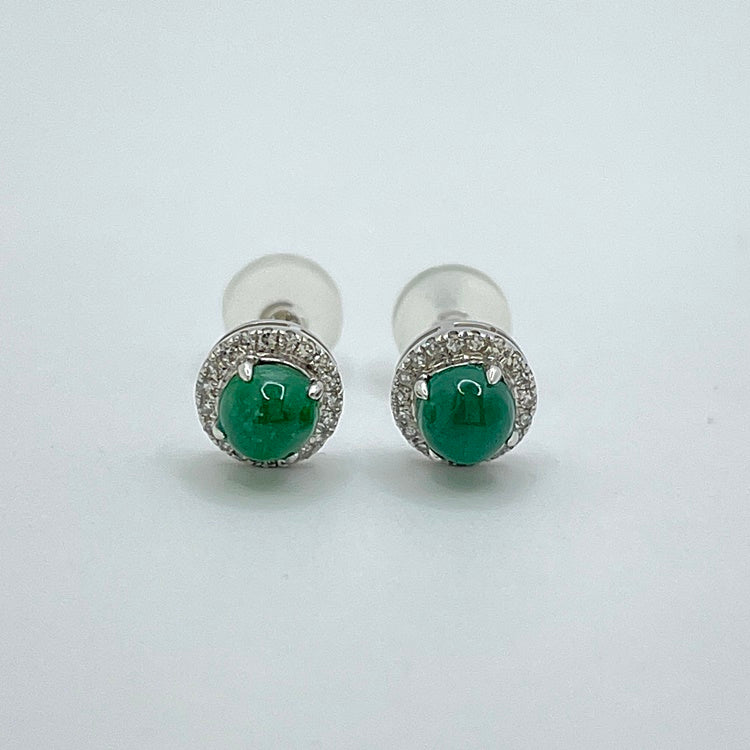 K18WG ピアス エメラルド ダイヤ CJ0241