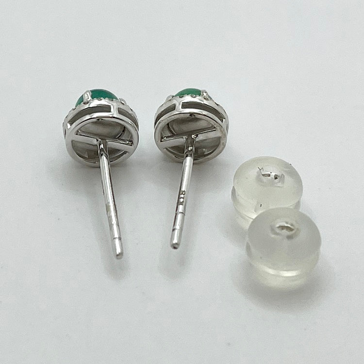 K18WG ピアス エメラルド ダイヤ CJ0241