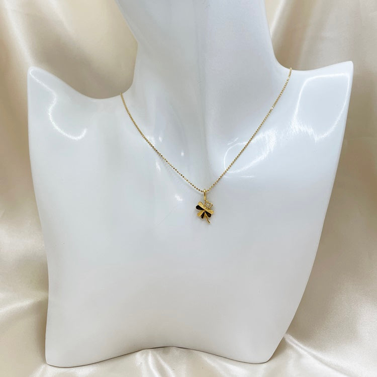 K18 ネックレス ダイヤ クローバー CJ0296