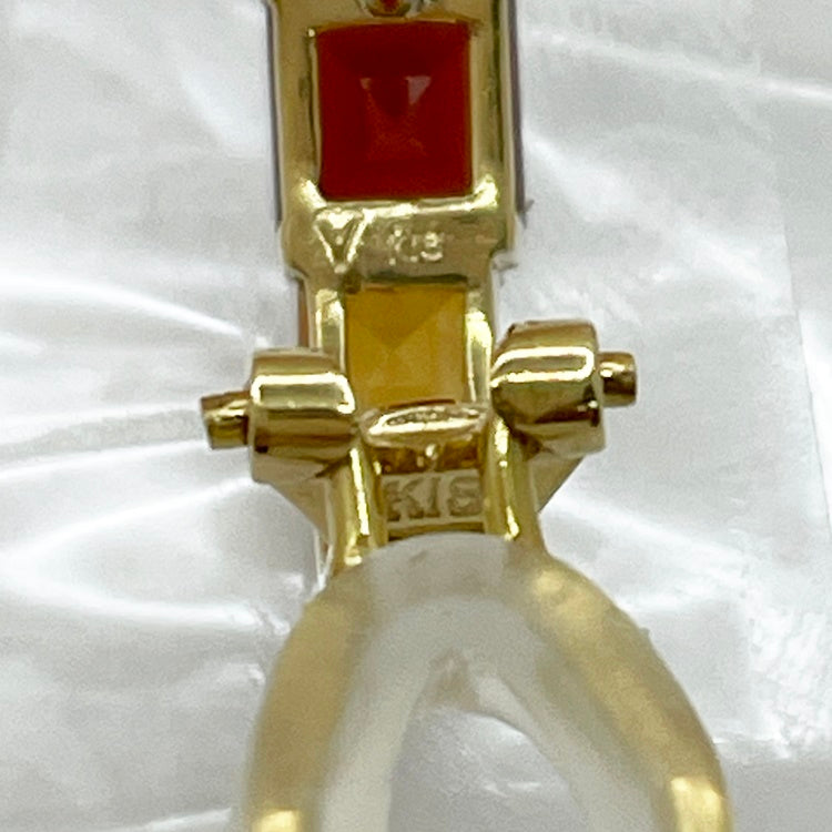 K18 ピアス ガーネット シトリン CJ0309