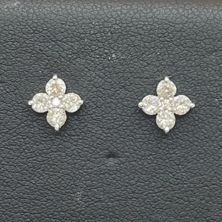 K18WG/Pt ピアス ダイヤ CJ0324