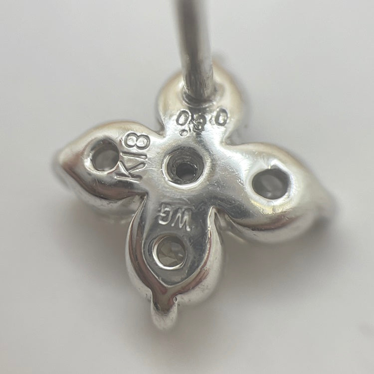 K18WG/Pt ピアス ダイヤ CJ0324