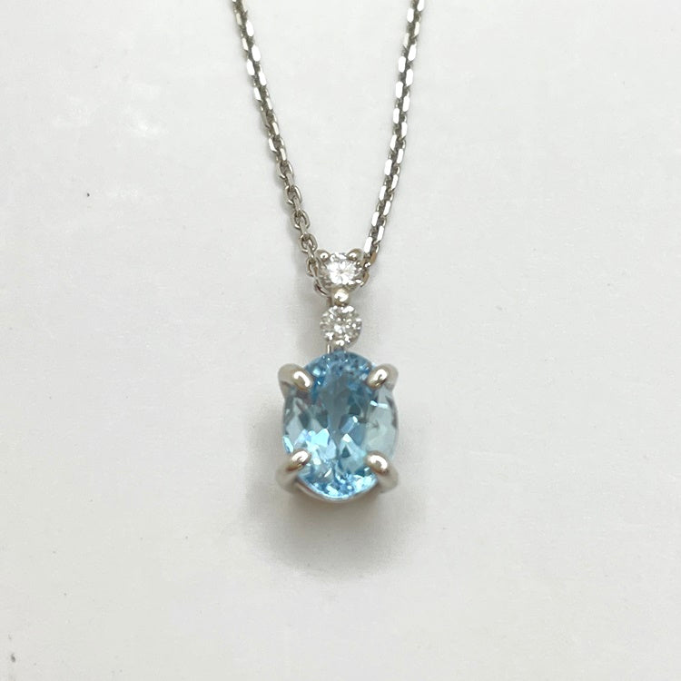 Pt ネックレス アクワマリン CJ0331