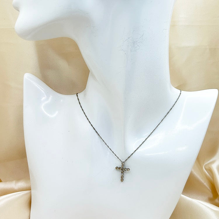 Pt ネックレス ダイヤ クロス CJ0377
