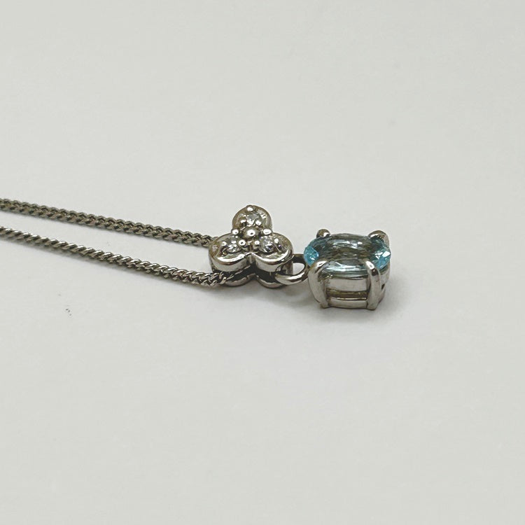 Pt ネックレス アクワマリン CJ0395