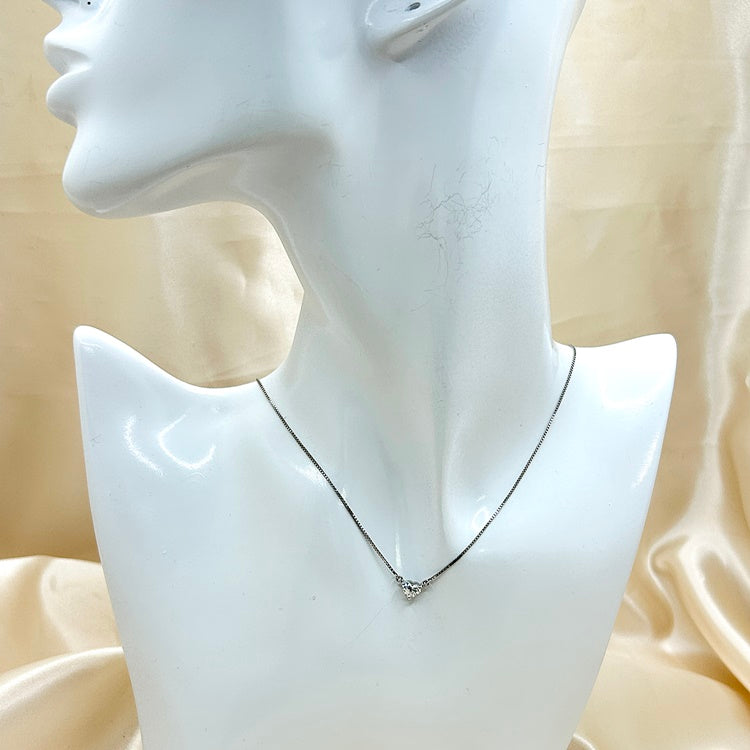 Pt ネックレス ダイヤ ハート CJ0427