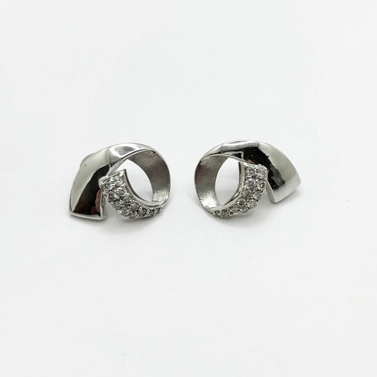 K18WG ピアス ダイヤ CJ0553