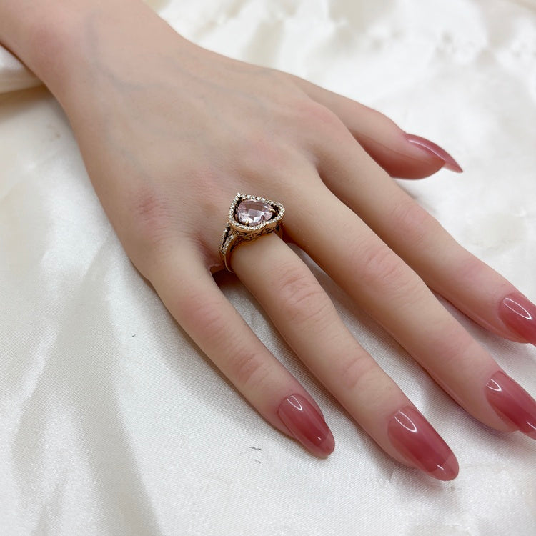 K18PG リング ローズクォーツ CJ0666