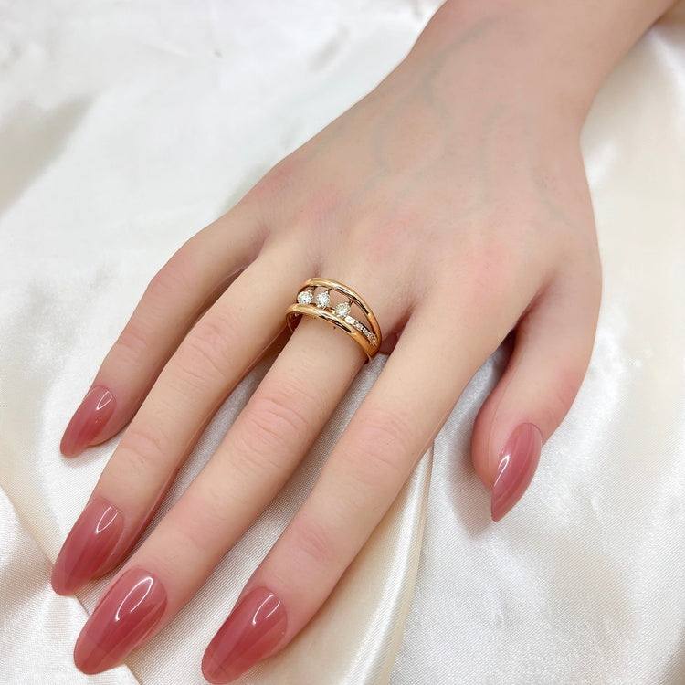 K18PG リング ダイヤ ダンシング CJ0675