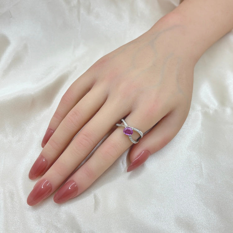 Pt リング ピンクサファイア CJ0697