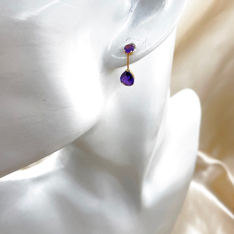 K18 ピアス アメシスト NJ0077