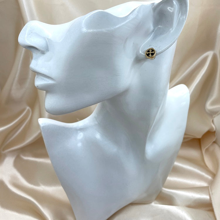 K18 ピアス オニキス NJ0107