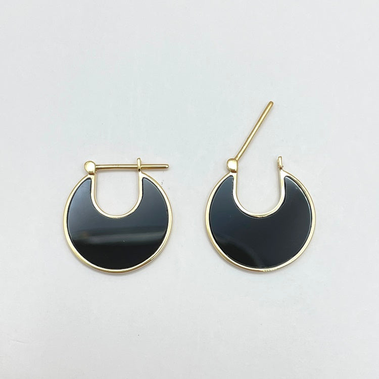 K18 ピアス オニキス NJ0110