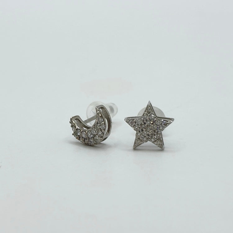 K18WG ピアス ダイヤ NJ0240