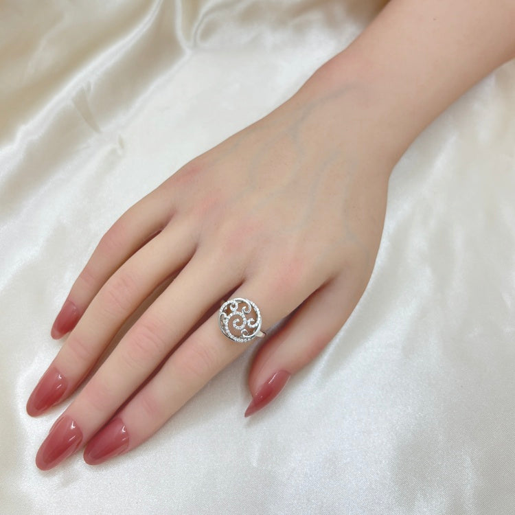 K18WG ダイヤモンド リング K18WG クロスデザイン ダイヤモンドリング D 0.87ct