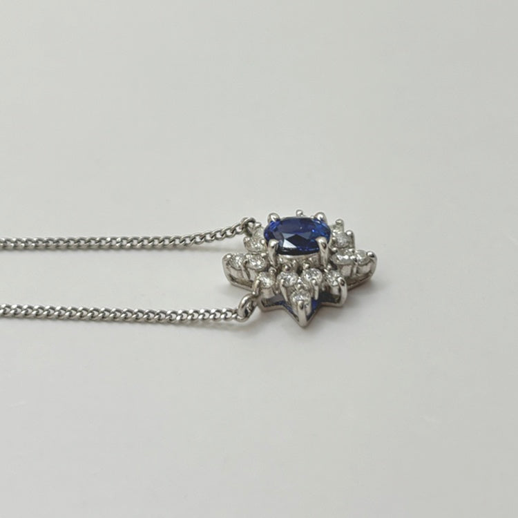 Pt ネックレス  サファイア CJ0595
