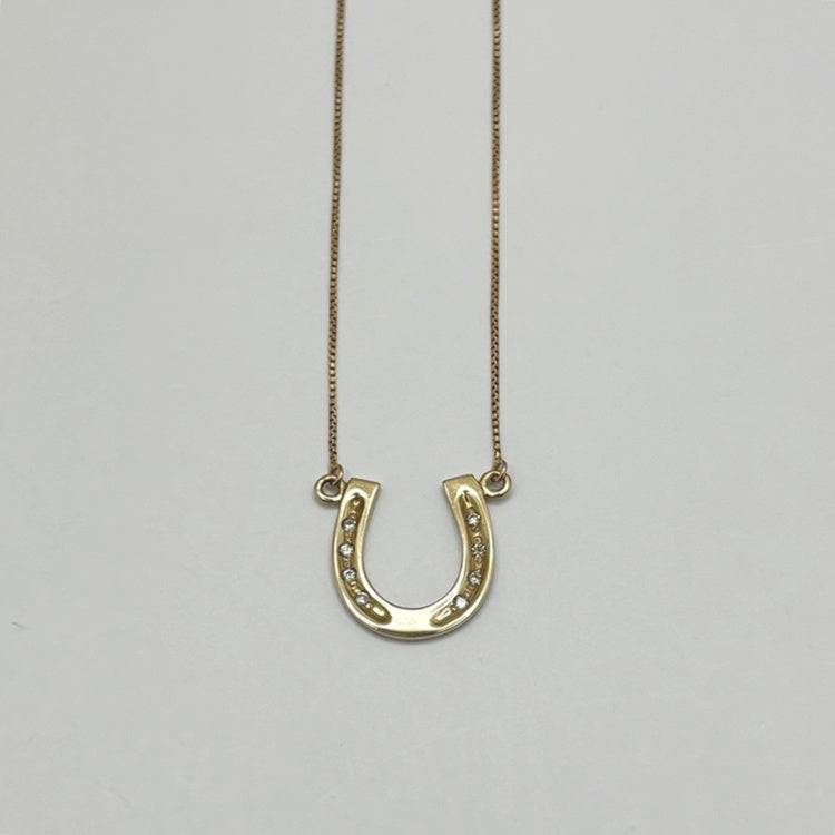 K18 ネックレス ダイヤ 馬蹄デザイン CJ0600