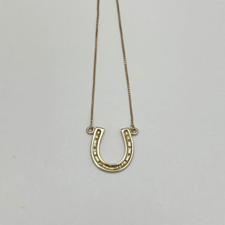 K18 ネックレス ダイヤ 馬蹄デザイン CJ0600