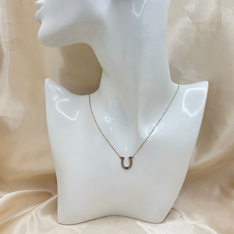 ai様専用 agete 馬蹄 K18 ネックレス 0.108 K10ダイヤモンド馬蹄