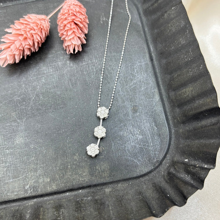 K18WG ROLO プチダイヤネックレス K18WG ROLO プチダイヤネックレス K18WG ROLO プチダイヤネックレス