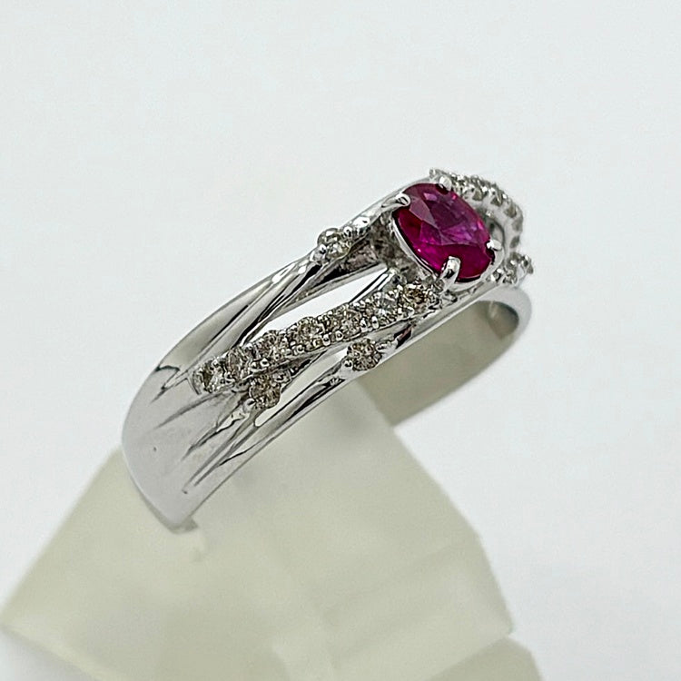 K18WG リング  ルビー CJ0646