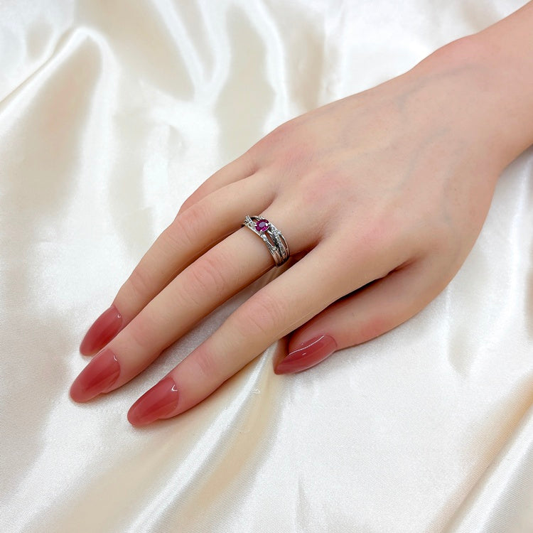 K18WG リング  ルビー CJ0646