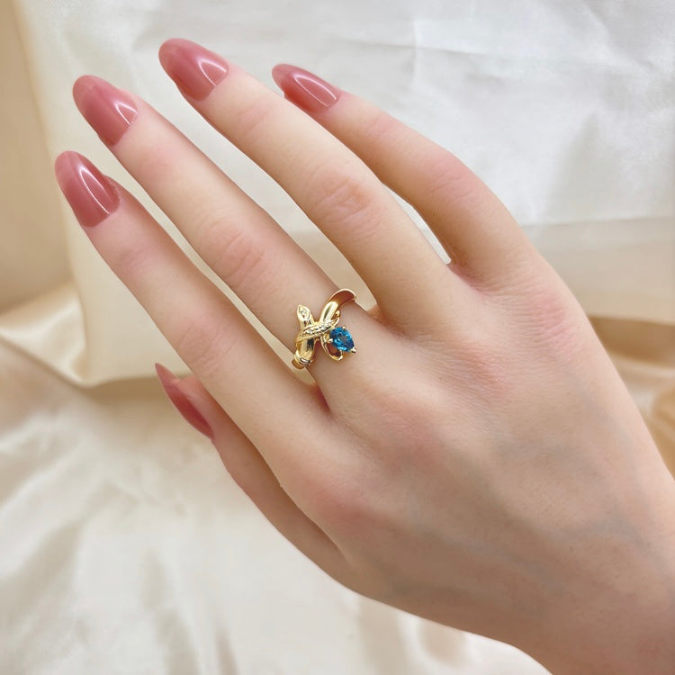 K18 リング ブルートパーズ CJ0647