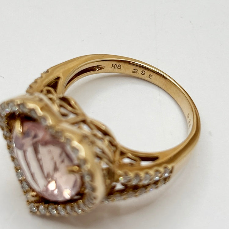 K18PG リング ローズクォーツ CJ0666