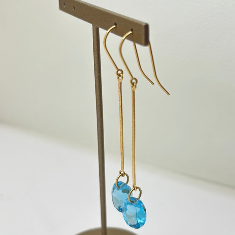 K18 ピアス ブルートパーズ CJ0672