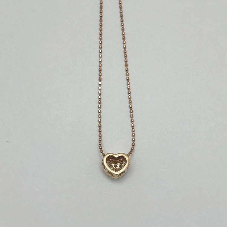 K18PG ネックレス ダイヤ ハート CJ0673