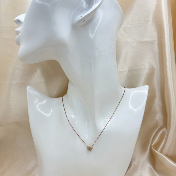 K18PG ネックレス ダイヤ ハート CJ0673