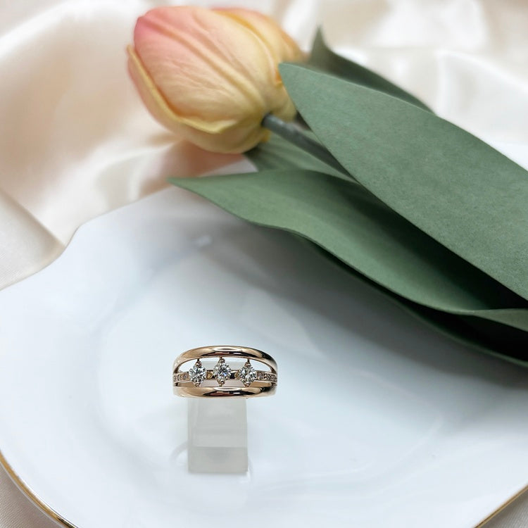 K18PG リング ダイヤ ダンシング CJ0675