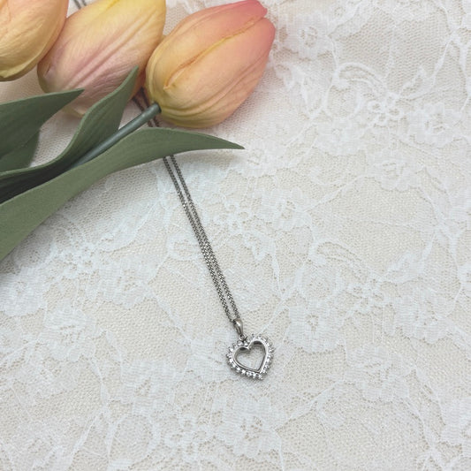 Pt ネックレス ダイヤ ハート CJ0679