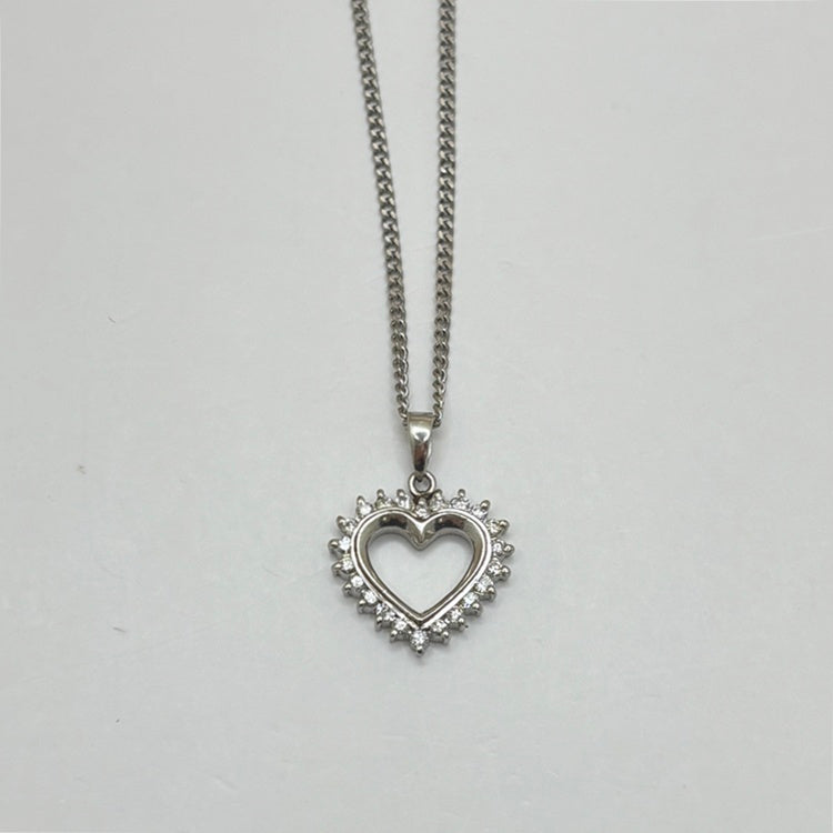 Pt ネックレス ダイヤ ハート CJ0679