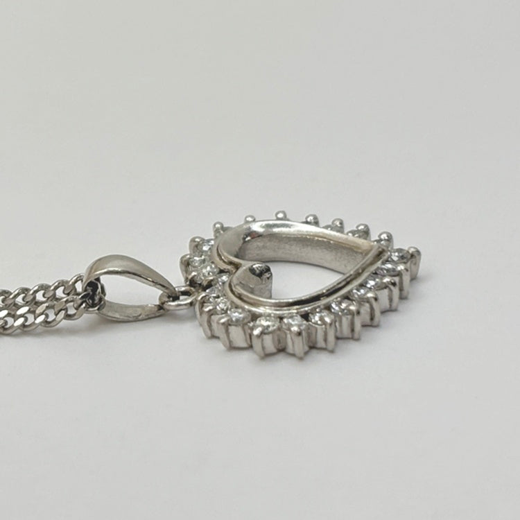 Pt ネックレス ダイヤ ハート CJ0679