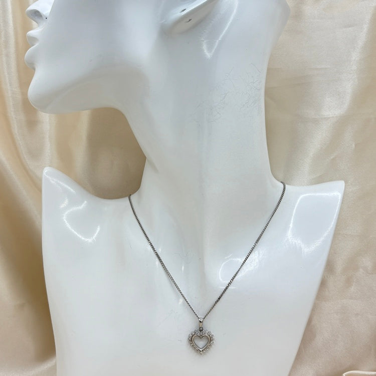 Pt ネックレス ダイヤ ハート CJ0679