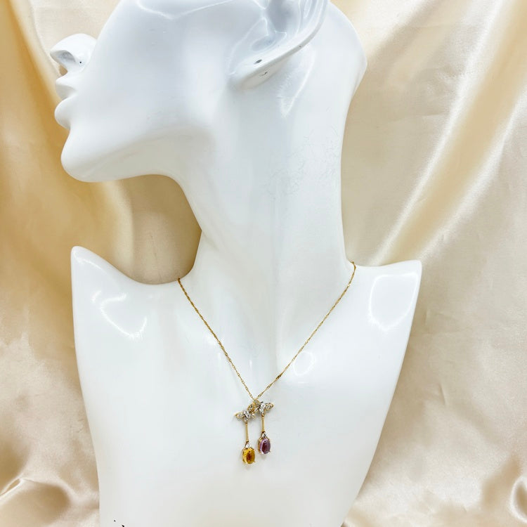 K18 ネックレス  アメシスト　シトリン　CJ0690