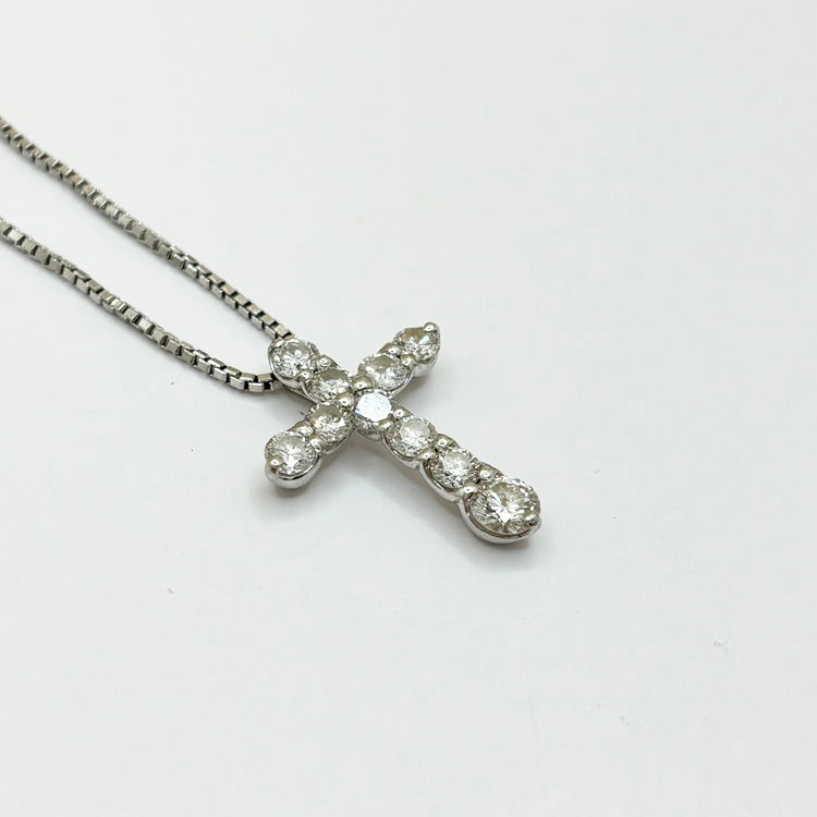 Pt ネックレス  ダイヤ クロス CJ0691