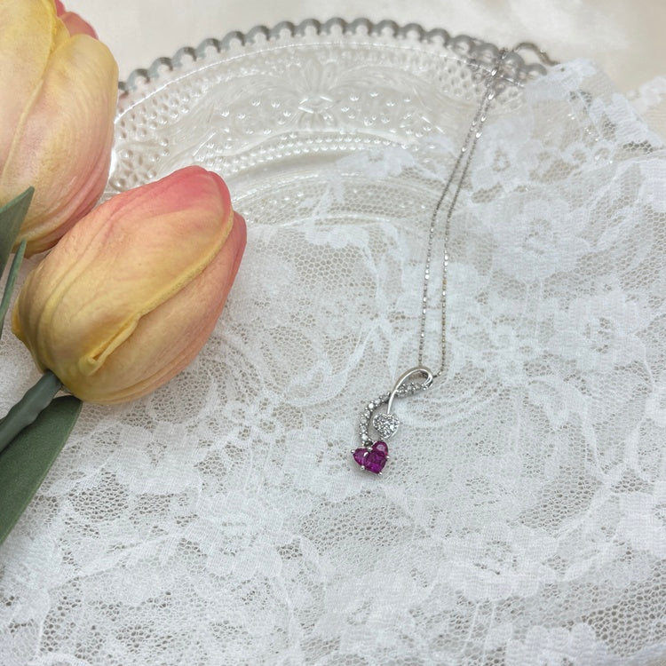 K18WG ネックレス ルビー CJ0693