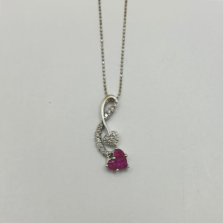 K18WG ネックレス ルビー CJ0693
