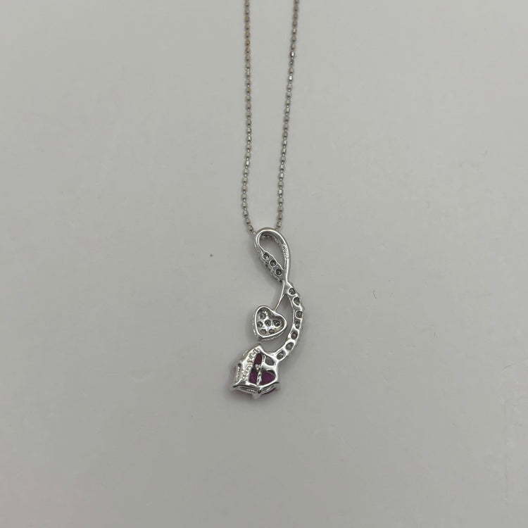 K18WG ネックレス ルビー CJ0693