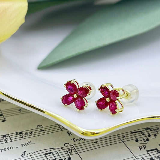 K18 ピアス ルビー NJ0324